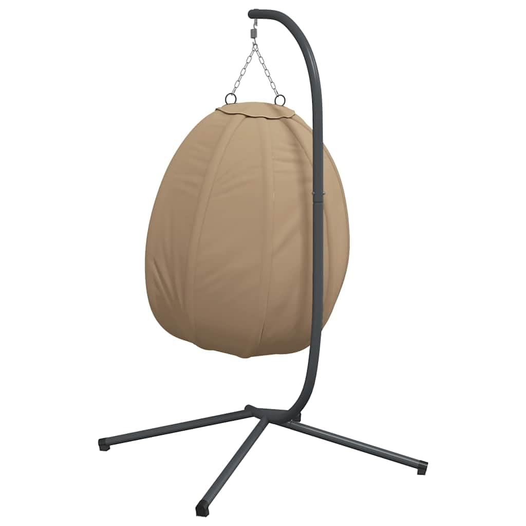 Genérico Silla Colgante Huevo con Soporte Tela y Acero Gris Taupe,Casa y jardín,Jardín,Artículos de Exterior,Balancines de jardín-4007410