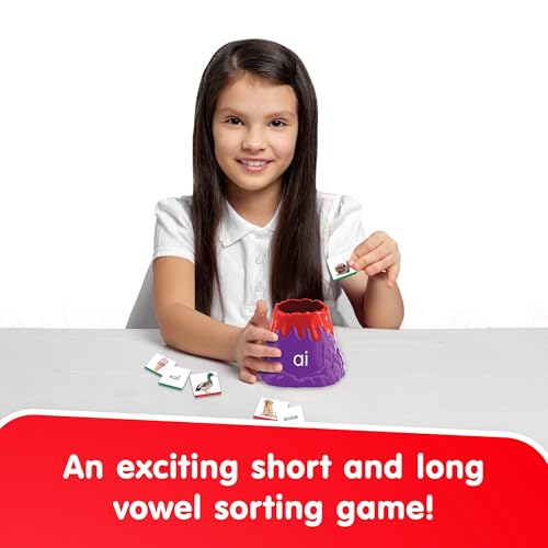 Image of Junior Learning: Vowelcanos - Sorting & Matching Game, Learn Short & Long Vowels, Builds Phonemic Awareness, Reading Development, Kids Ages 5+