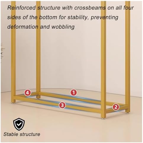 Heavy Duty Metal Garment Rack for Long Dresses - Commercial Wedding Dress Display Stand, Boutique Clothes Storage Organizer, Floor-Standing Clothing Rack for Retail