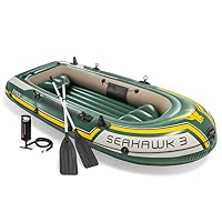 INTEX 68380NP - Seahawk 3 Boat Set (With 54' Aluminum Oars, 68614), Size 295cmx137cmx43cm