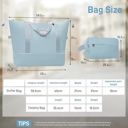 Image of 6 Pcs ABS Hardshell Luggage Sets Spinner Wheel Suitcase Lock Suitcases Light Blue