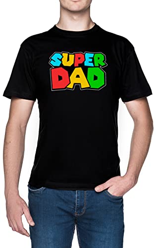 Super Dad Negro Hombre Camiseta Black Men's T-Shirt tee