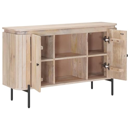 Armario moderno de salón de 105 cm con estantes y cómoda de madera de mango 3
