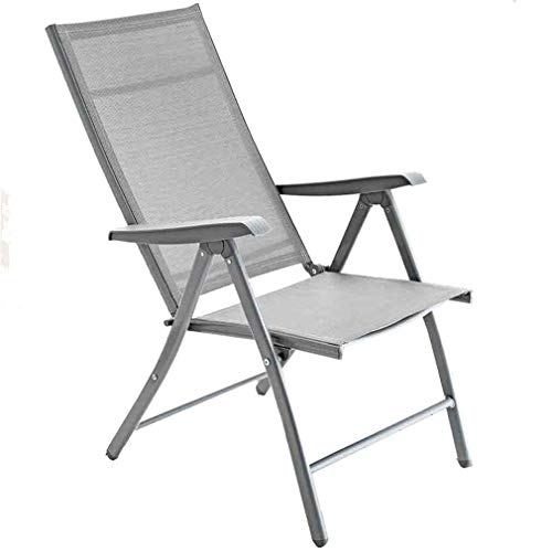 Liuhuan Reclining Sun Lounger Folding Leisure Chair,Strong Steel Seats With Adjustable Backrests,for Patio, Balcony,Porch (Color : Gray)