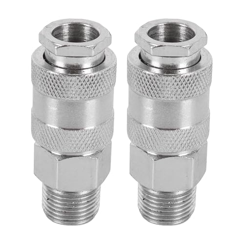 Image of DUZEPA 2pcs 3/8" BSP Male x Female Thread Air Hose Quick Coupling – Industrial Pneumatic Compressor Hose Repair Kit