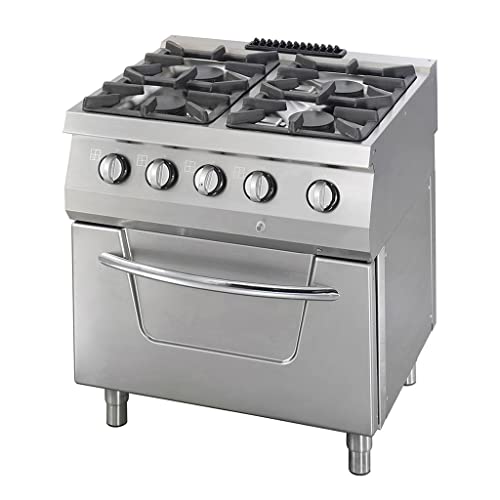 Maxima Heavy Duty Herd - 4 Brenner - Doppel- 70 cm Tief - 37 kW - Gas inkl. Backofen