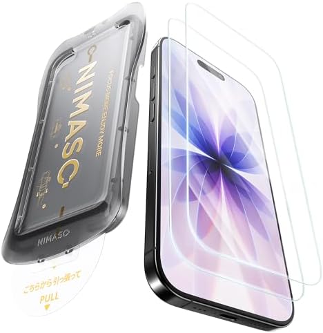（07:30時点） NIMASO ガラスフィルム iPhone 17 用 強化ガラス 自動除塵 気泡レス 保護フィルム 貼り付け簡単 耐衝撃 指紋防止 ガイド枠付き 2枚セット いPhone 17対応（6.3インチ）DSP25F1703