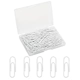 Pocoxll 100 spinaczy do papieru, 2,8 cm spinacze do papieru powlekane winylem do biura, szkoły, majsterkowania, zakładek i organizacji dokumentów (białe)