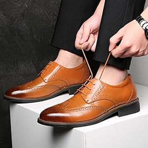 IQYU Klassieke herenschoenen, leren schoenen voor heren
