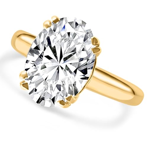 Pompeii Certified 4 Ct Oval Diamond Solitaire Engagement Ring 14k Yellow Gold3