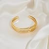 ENSKEFEN Simple Cuff Bracelets for Women Multi-layer Cross Wire Bangle Bracelet Adjustable Open Cuff Bracelet Stackable Wrist Arm Cuffs Bracelets #4