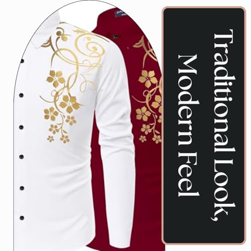 Image of Combo of Men Cotton Polyester Blend Regular Fit Striped Full Sleeve Casual Shirt Pack of 2