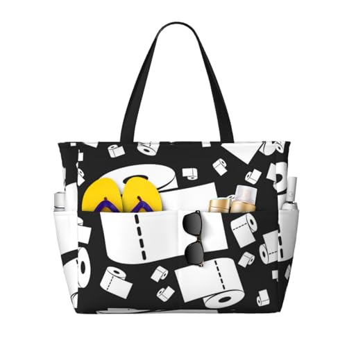 Sac de plage avec poignées robustes et grand sac à bandoulière ultra logeable