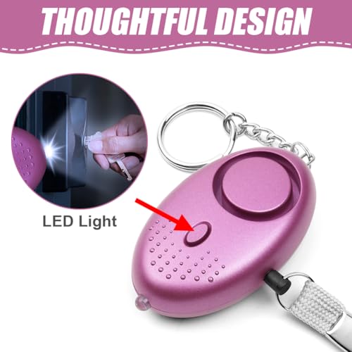 Flintronic Personal Personal Alarms for Women, 3 Packs 140DB Personal Security Alarm, Personal Alarms with LED Light, Self-Defense Emergency Alarm for Women, Girls, Children and Elderly - Image 4