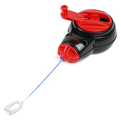 Dna Motoring Tools-00095 Contractor Chalk Line Kit, Self-Chalking Cotton Snap Line, Plumb Bob Chalk Line Reel, Line Level, & Chalk Bottle, 100 Ft, 1 Kit, Red , Blue #TOP2