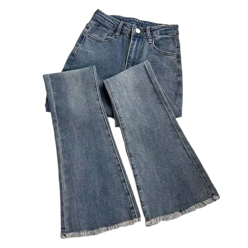 Jean bootcut vieilli pour femme WWricotta, pantalon denim extensible taille haute