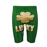 Dallonan Herren-Badehose, Kleeblatt, grünes Kleeblatt, schnelltrocknend, sportlicher Badeanzug, Kleeblatt Grünklee, XL Kurz
