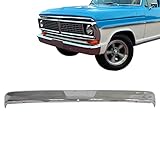 Titanium Plus Autoparts New Front Steel Chrome Bumper Face Bar For Ford 1967-1977 F-100 F-250 F-350 1975-1977 F-150 F-500 Fits C4TZ17757D FO1002102