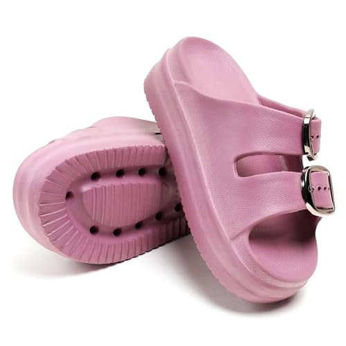 Image of Women Summer Flip Flop Slippers Casual Pillow EVA Anti-Slip Sole Slide Slipper Double Strap Sandals for Women's & Girls Rubber Flats