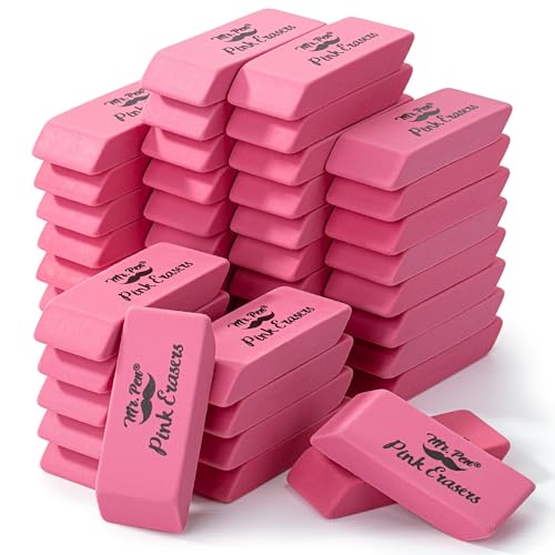 Mr. Pen- Pink Pencil Erasers, 48 Pack, Pink Erasers, Eraser, Erasers for Drawing Eraser Pencil, Bulk Pencil Erasers
