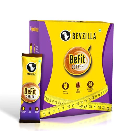 Image of Bevzilla 30 Instant BeFit Coffee Powder Sachets |Arabica with Fenugreek Extract (30 x 5g Pouches)| Smooth, Bold Flavour | Supports a Healthier Lifestyle |Enjoy Hot & Cold