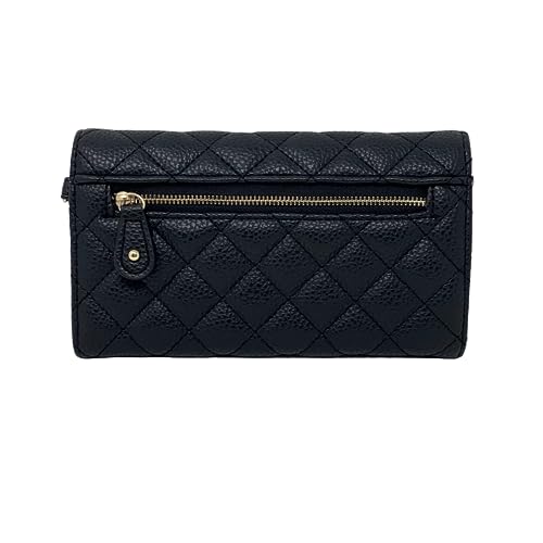 Image of Steve Madden QUILTED CHECKBOOK Wristlet Wallet (BLACK)