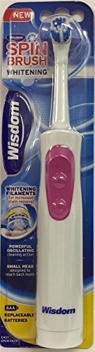 Wisdom Spin Brush Whitening Battery Toothbrush - Colours Vary by Wisdom