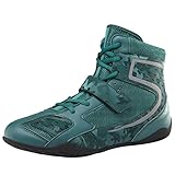  Wrestling Stiefel, Unisex Boxen Stiefel Leichte Boxschuhe rutschfeste Gummisohle Gewichtheben Schuhe Für Kinder Frauen Männer Erwachsene,Grün,38 EU