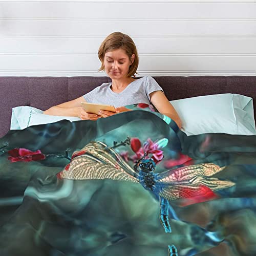 Couverture de canapé libellule fleur plaid doux pour des instants cocooning