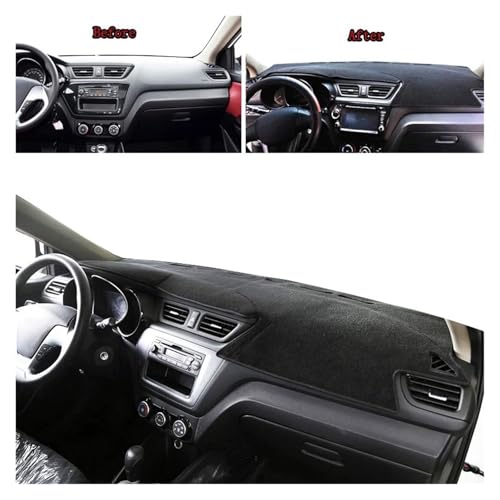 Moqueta de salpicadero Kia Rio 3 K2 acabado elegante negro borde rojo 2012-2017 4