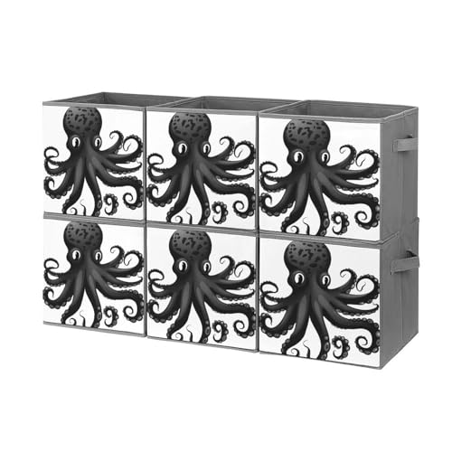 Boîtes de rangement classiques noires forme pieuvre pour étagère dressing - 2