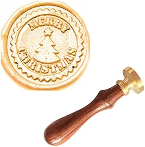 Vintage Merry Christmas Tree Star Decorative Wedding Invitations Gift Cards Paper Stationary Envelope Seals Wax Seal Stamp Sealing Wax Stamp Gift Set image 4