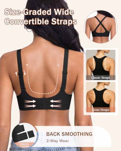 2 Pack Wireless Jelly Bras for Women, Seamless V-Neck with Support - image 2