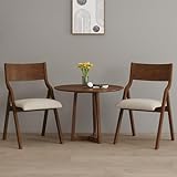 FAVSH Folding Dining Chairs Set of 2, Upholstered Kitchen Chair with Padded Seat & Wood Backrest, Modern Side-Chair with Wood Legs for Home Office Living Room,No Assembly Needed,Walnut