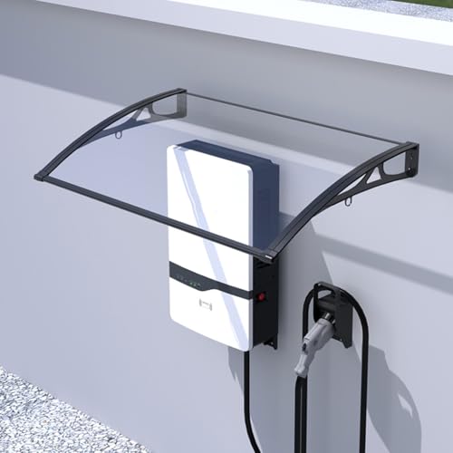 Marquesina para puerta con soporte negro de aluminio que frena el viento y la nieve
