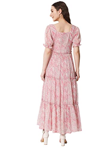 Image of ALL WAYS YOU Women's Casual Tie-Dye Half Sleeve Poly Georgette Ankle Length Dress for Women (A2107DRPR412)