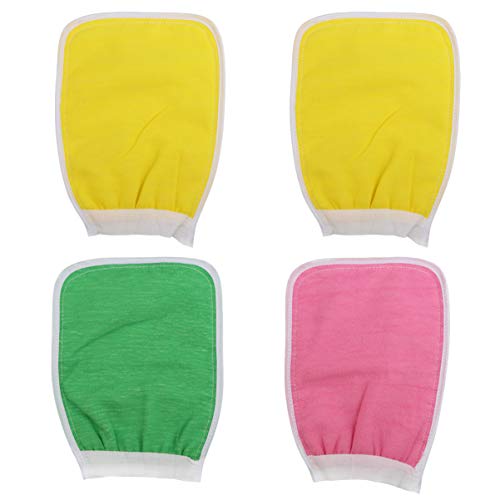Lurrose 4Pcs Double Sided Exfoliating Bath Towel Body Scrubber Glove Exfoliator Mitt Dead Skin Remover