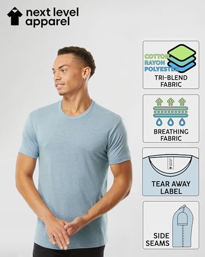 Next Level Apparel Men's Tri-Blend T-Shirt, NL6010 Unisex Crew Tee, Bulk Undershirt Pack -Custom Color Set Remera para Hombre3