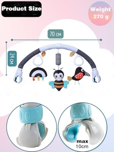 Image of Pau1Hami1ton Baby Stroller Arch Toys, Car Seat Toys,Bouncer Toy Bar /Mobile for Bassinet,Adjustable Baby Hanging Toys Fit for Crib Bed,Stroller,Car Seat.S-19(Black Bee)