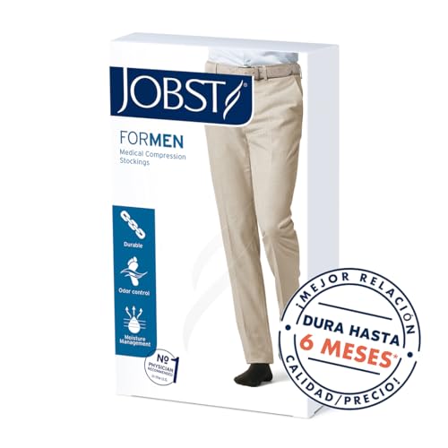 Image of JOBST forMen Knee High 15-20 mmHg Compression Socks, Closed Toe, Medium, Khaki