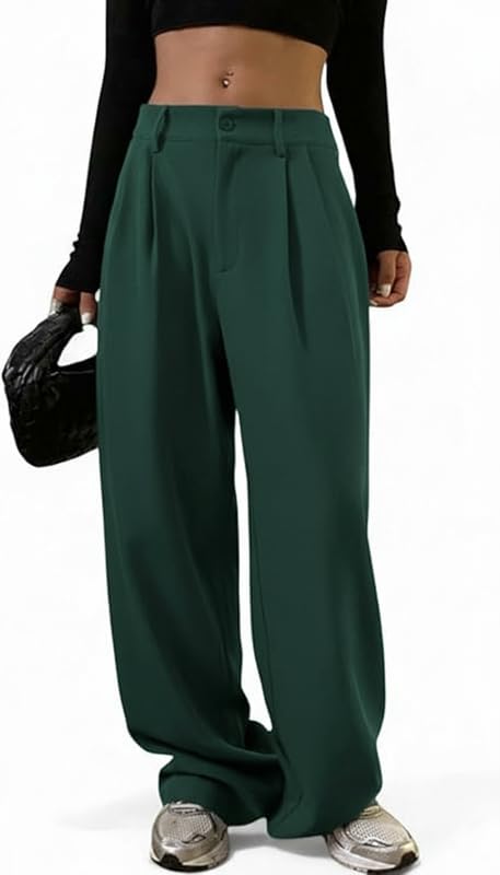- Women's High-Waisted Pant | Wide Leg Trousers | Korean Style Stretchable Trouser|Trouser for Women