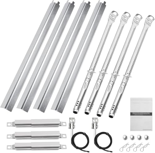 Uniflasy Grill Replacement Parts for CharBroil Performance 4-Burner 463365021 463365724 463351021 463352521 463331221 463448021 Stainless Steel Grill Burner Heat Plate Shield Crossover Tube Igniter