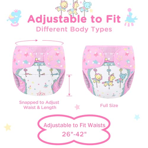 Image of Littleforbig Washable Adjustable Reusable Waterproof Cloth Adult Diaper Wrap Cover One Size - Little Circus