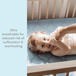 Newton Baby Crib Mattress Infant Toddler Mattress Baby Bed Mattress Dual Layer Safe Breathable Washable Mattress Removable Cover Deluxe 55 inch Thick Cushion Sky Blue