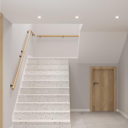 Barre d'appui de sécurité bois 240 cm rambarde salle de bain - 3