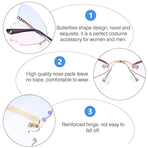 Rimless Butterfly Style Sunglasses for Women Trendy Vintage Creative 90s Sunglasses Funny Cloud Shaped Disco Glasses Sunglasses2