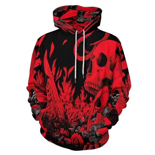Sweat à capuche grande taille rouge et noir confortable pour pallier le froid