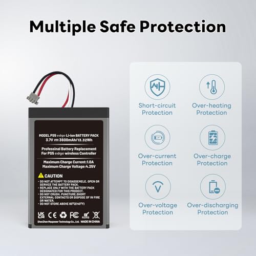 Batterie pour PS5 Dualsense Edge accumulateur de remplacement manette 3600 mAh