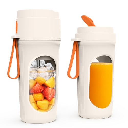 Mexgcom 450ml Tragbarer Mixer für Smoothie, Auslaufsicherer Deckel, Leistungsstarker Mini...