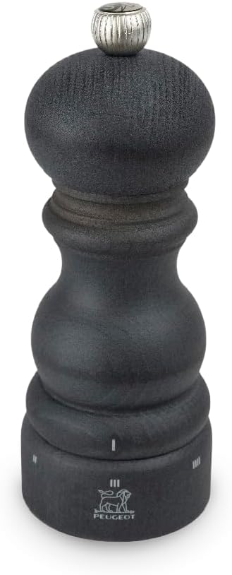 Peugeot Paris u’select Manual Salt Mill -Adjustable Grinder- Beechwood, 6 in/15cm, Graphite